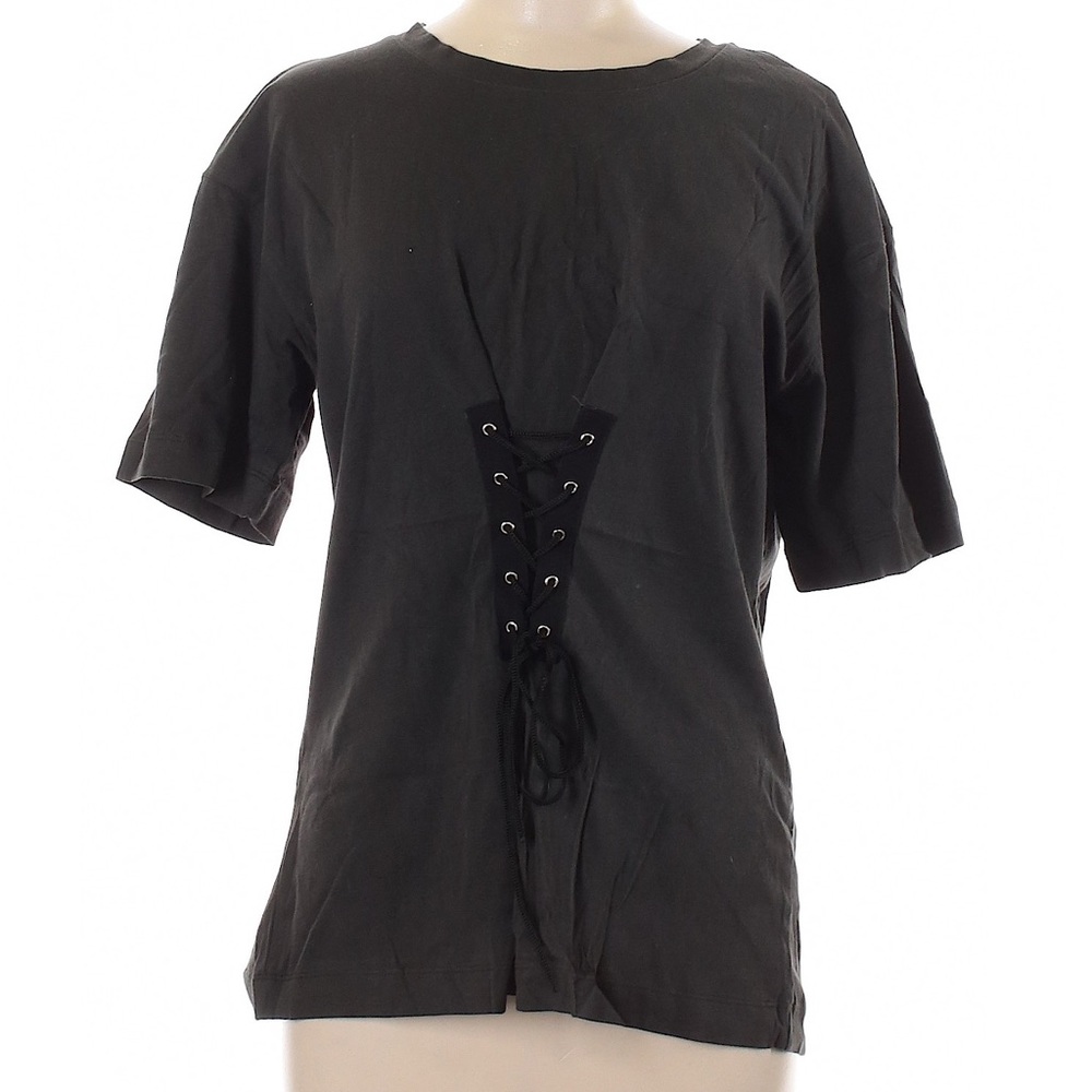 NWOT Corset Detail Black Oversized T-Shirt